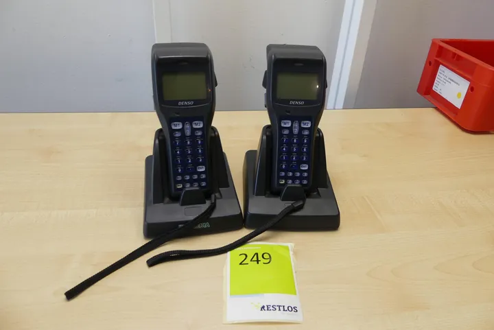 2x Denso Barcode-Handterminal mit Ladestation